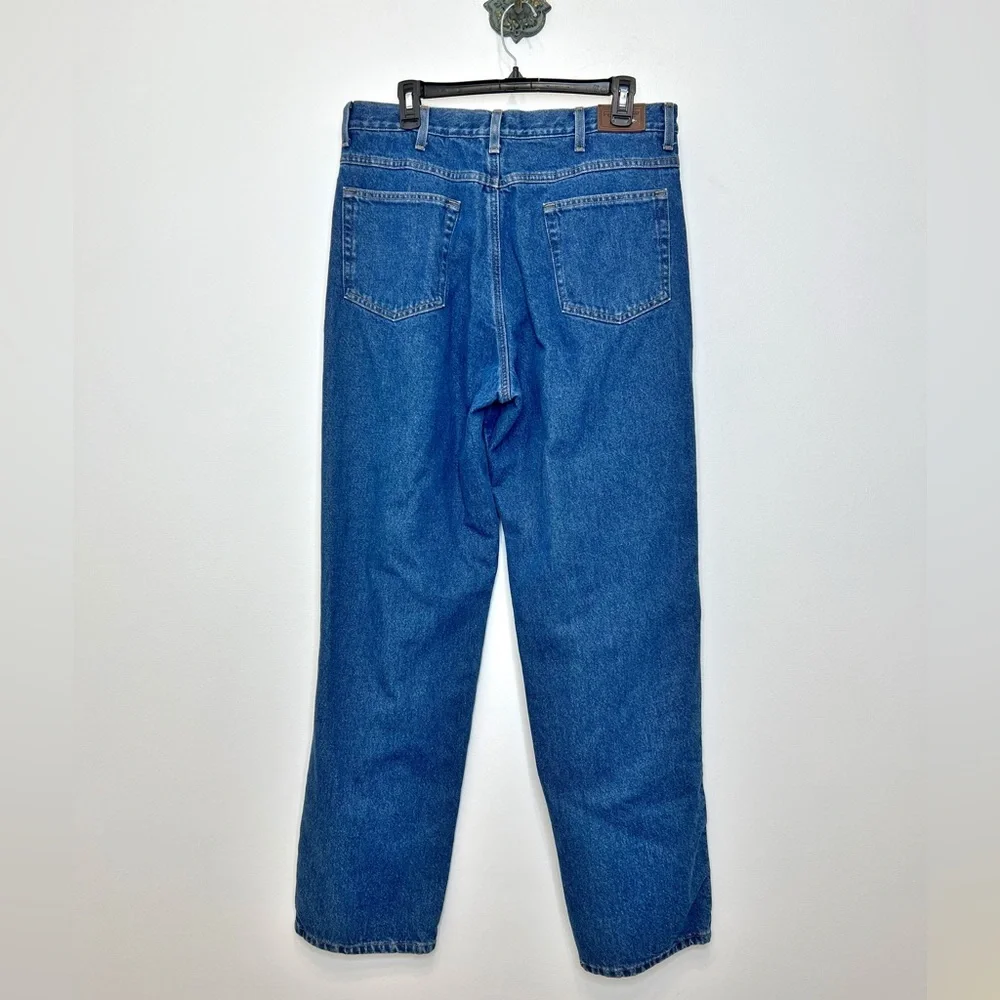 L.L. Bean Flannel Lined Relaxed Fit Denim Blue Jeans Mens 35 x 34 Winter Cotton